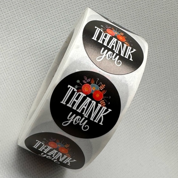 Floral Thank You Lables Stickers for Business | THANK YOU STICKER 1" - Picture 5 of 6